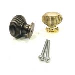 Polished brass solid beehive cabinet knob 40 mm - Image 3
