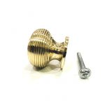 Polished brass solid beehive cabinet knob 30 mm - Image 2