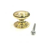 Polished brass Victorian cabinet knob 38 mm