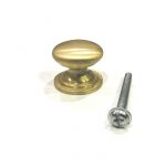 Satin/Brushed brass Victorian cabinet knob 25 mm
