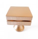 Satin brass Square Cabinet Knob 32 mm - Image 3