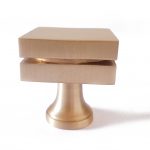 Satin brass Square Cabinet Knob 32 mm