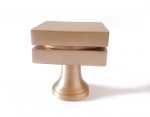 Satin brass Square Cabinet Knob 32 mm