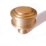 SATIN BRASS STEPPED CABINET KNOB 30 MM